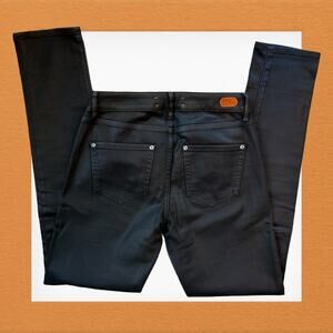 NWOT Y2K Dittos Straight Leg Coated Denim Relaxed Fit Jeans Black Womens Size 25